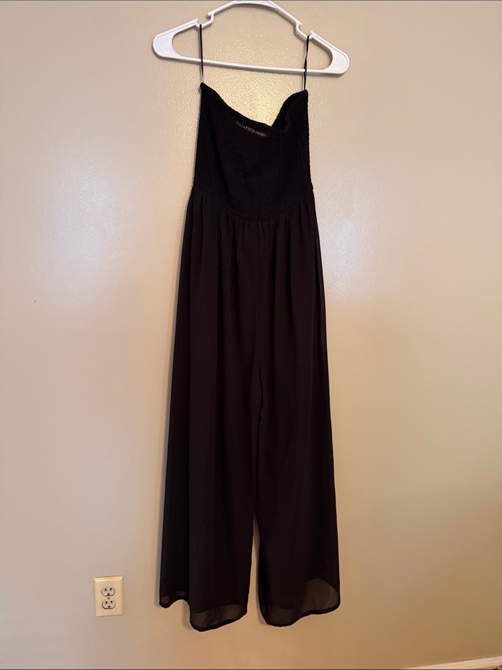 Black Wide-Leg Jumpsuit with Spaghetti Straps